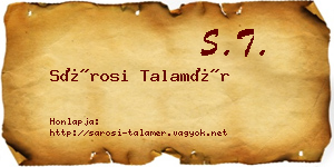 Sárosi Talamér névjegykártya